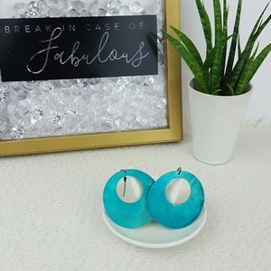 Turquoise metallic earrings